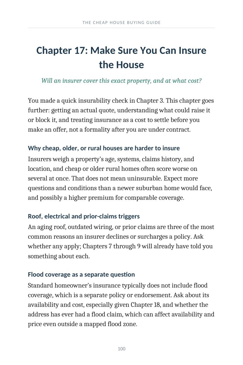 Guide chapter 17, Make Sure You Can Insure the House